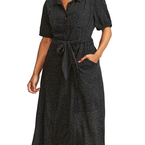 FatFace Riley Shirt Dress black and white Size 14 - Picture 1 of 11